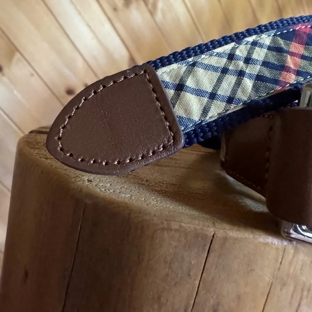 Janie and Jack Picnic blue madras plaid belt Size 2T to 3